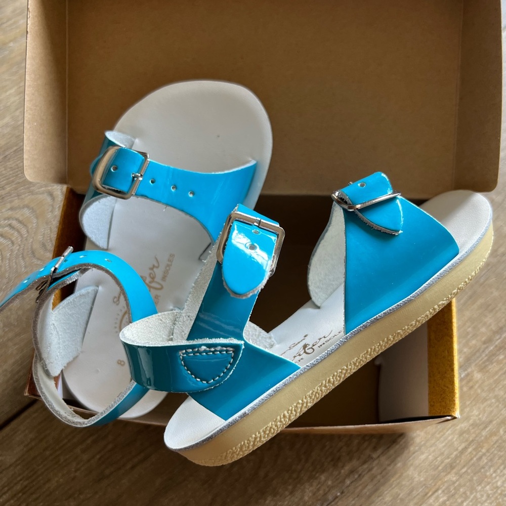 Turquoise Sun-San Salt Water Sandals - Surfer Size 8